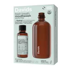 Davids Hydroxi™ fresh breath mouthwash / natural fresh mint / refill kit