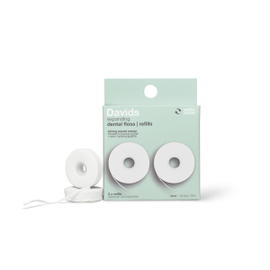 Davids Hydroxi™ expanding dental floss / refill x 2 / mint / 60m