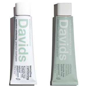 Davids travel size premium toothpaste / duo / 1.75 oz